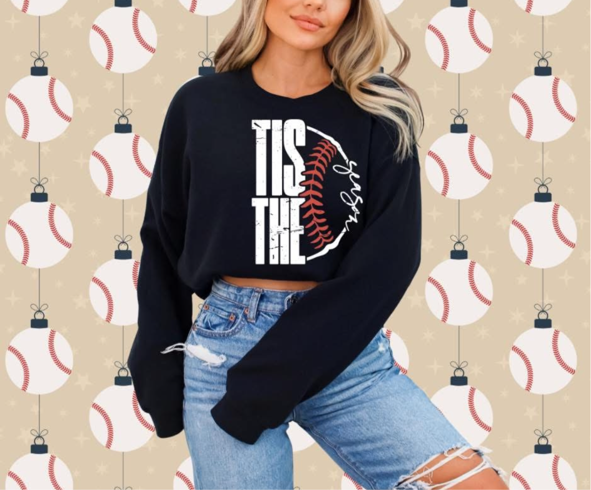 Tiss the season baseball crewnecks