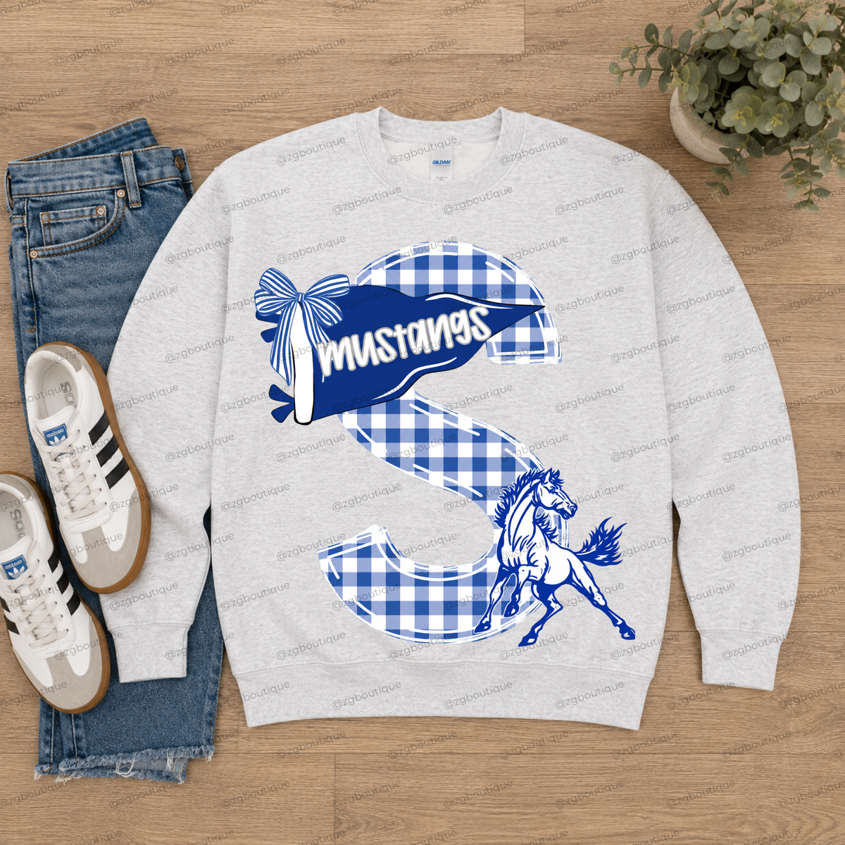 Plaid Team Crewneck