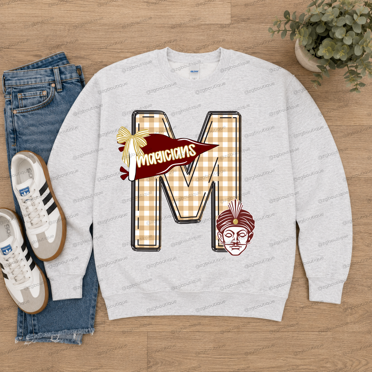 Plaid Team Crewneck