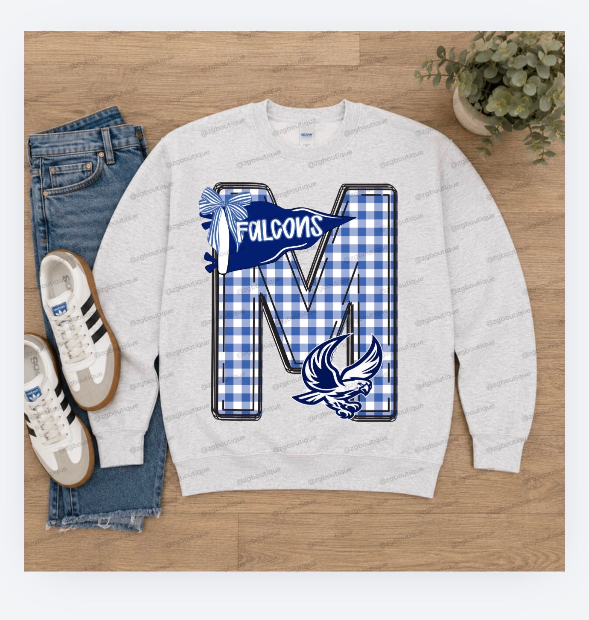 Plaid Team Crewneck