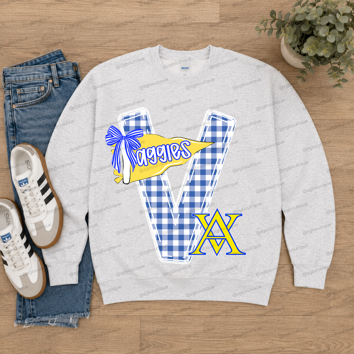 Plaid Team Crewneck