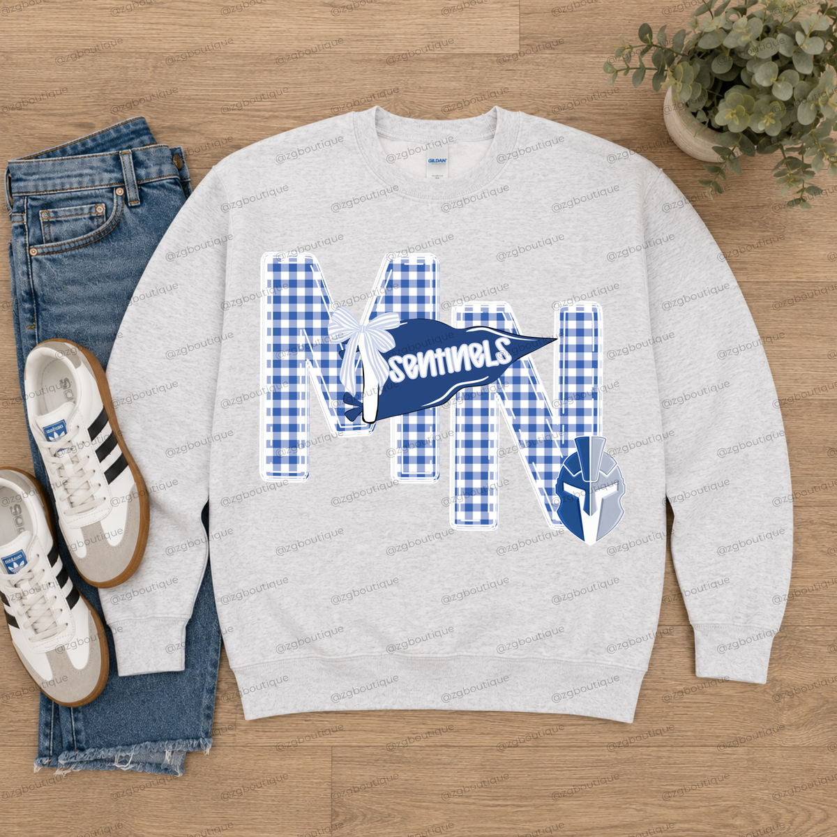 Plaid Team Crewneck