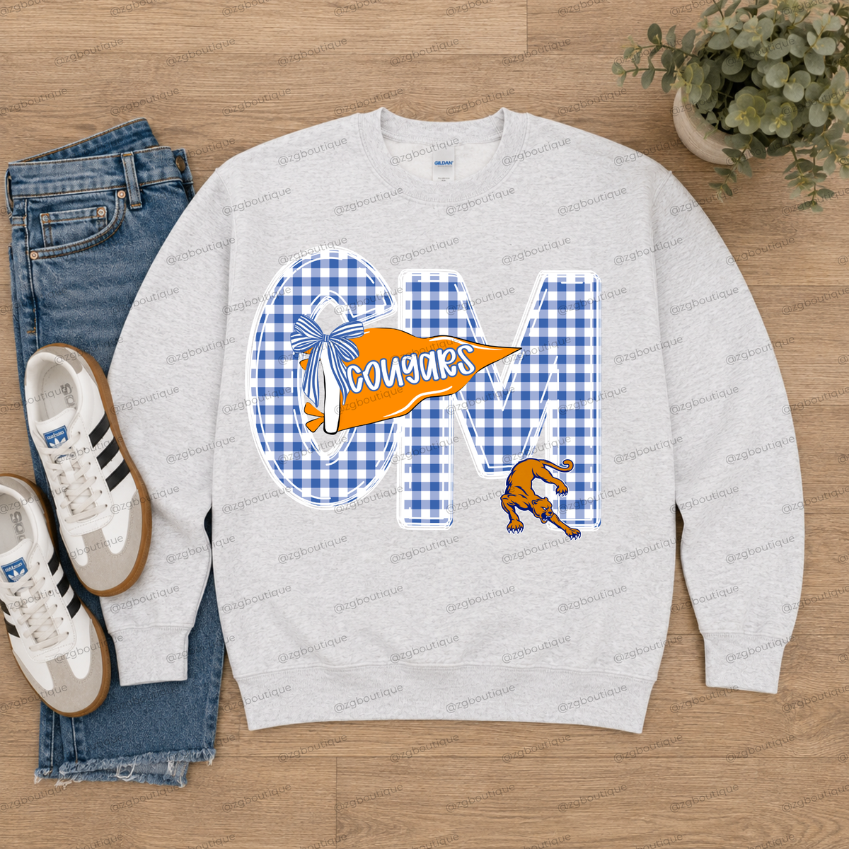 Plaid Team Crewneck