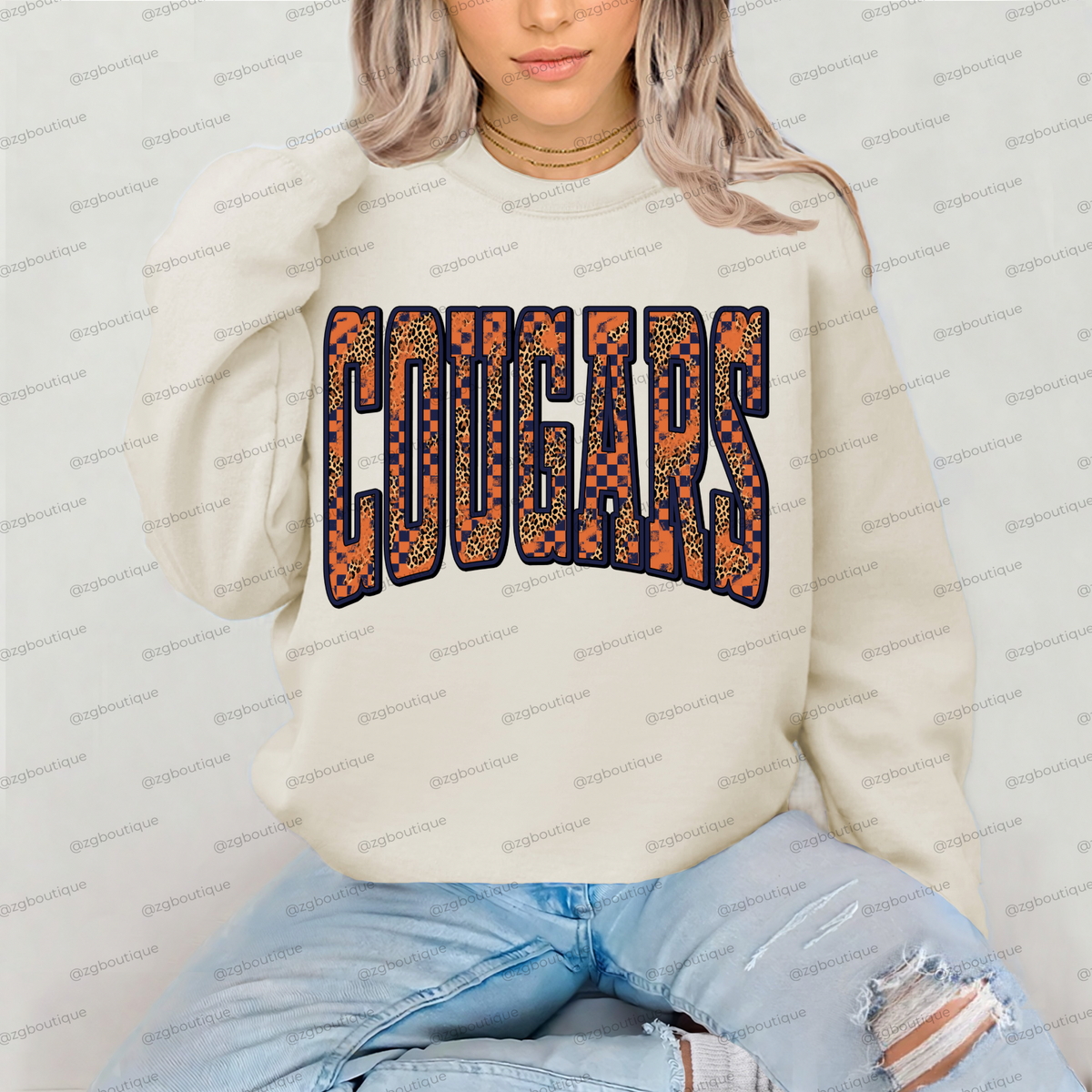 Leopard Print Team Crewnecks
