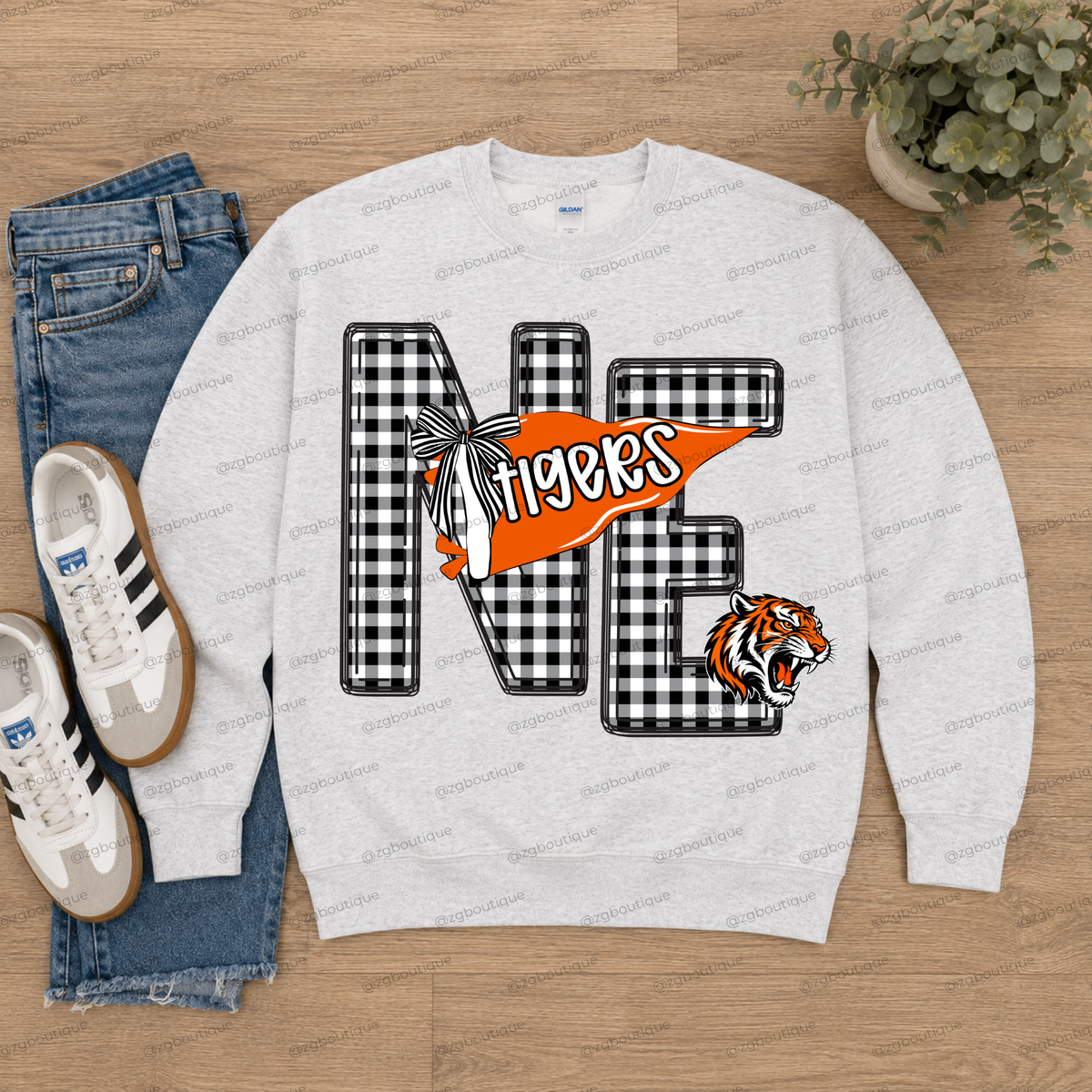 Plaid Team Crewneck