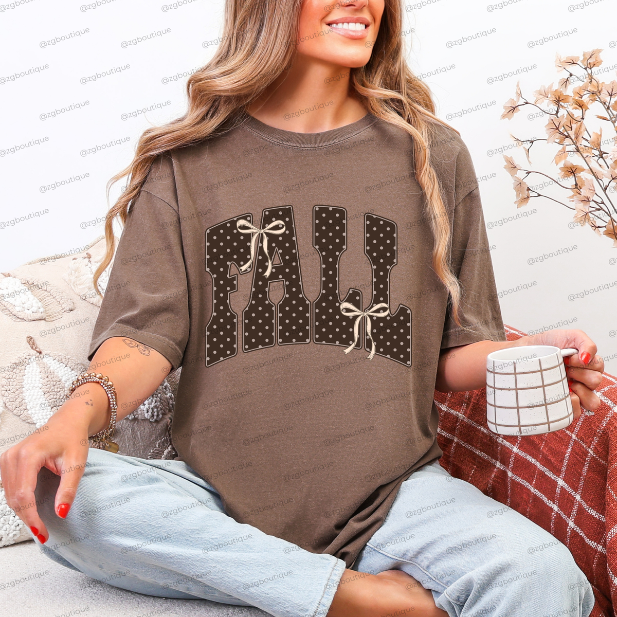 Fall Bow Polka Dot Tshirt
