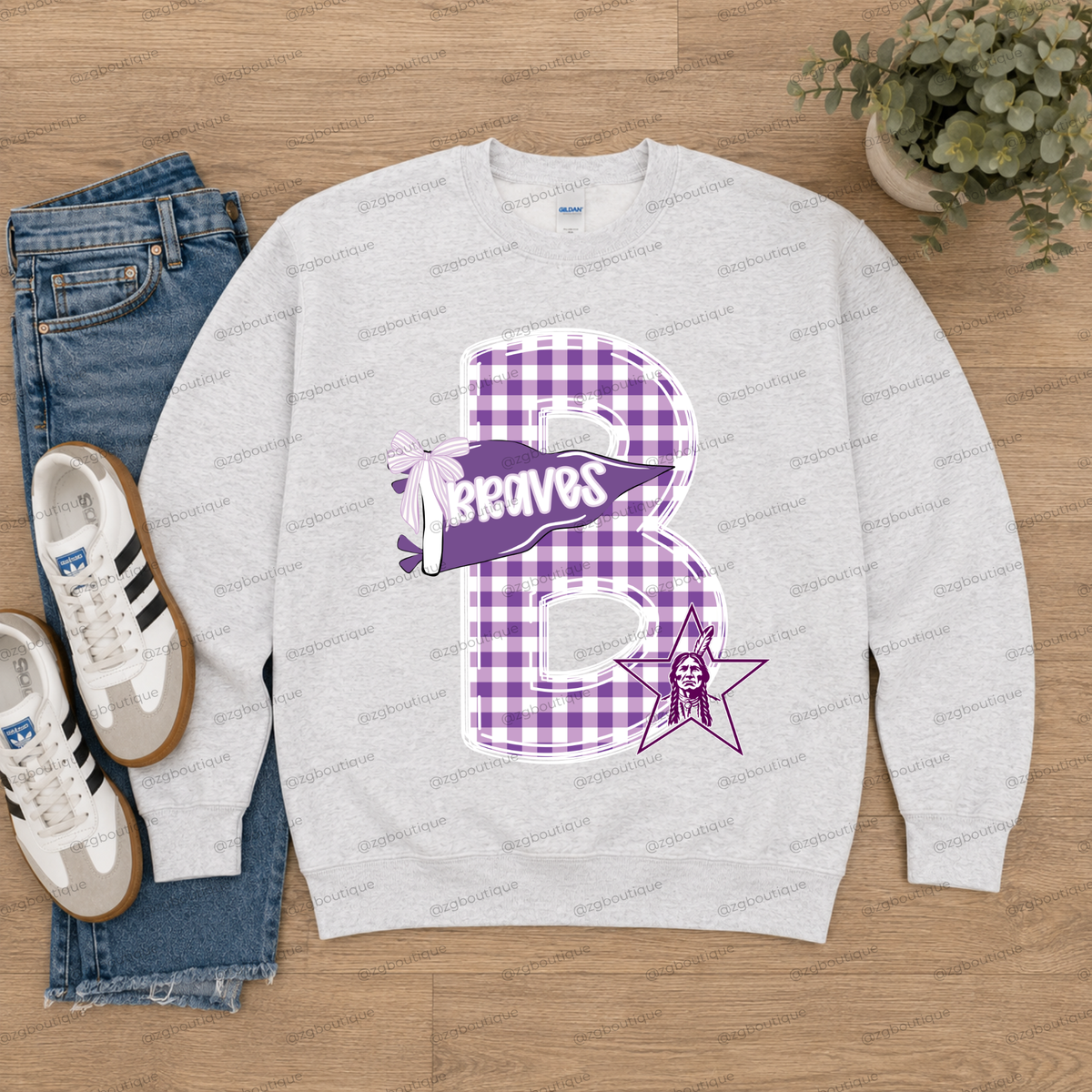 Plaid Team Crewneck