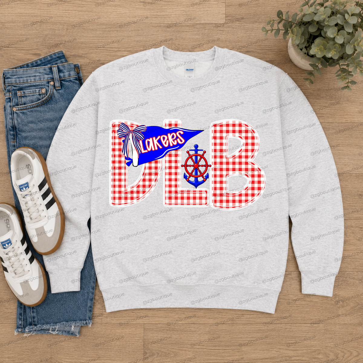 Plaid Team Crewneck