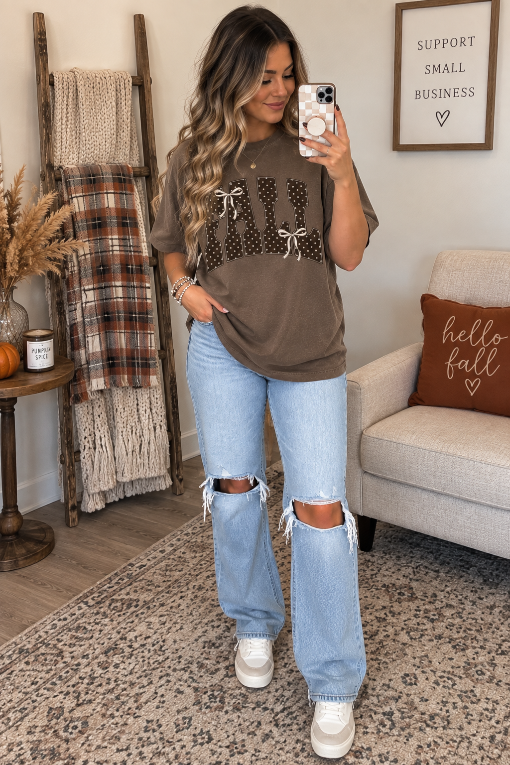 Fall Bow Polka Dot Tshirt