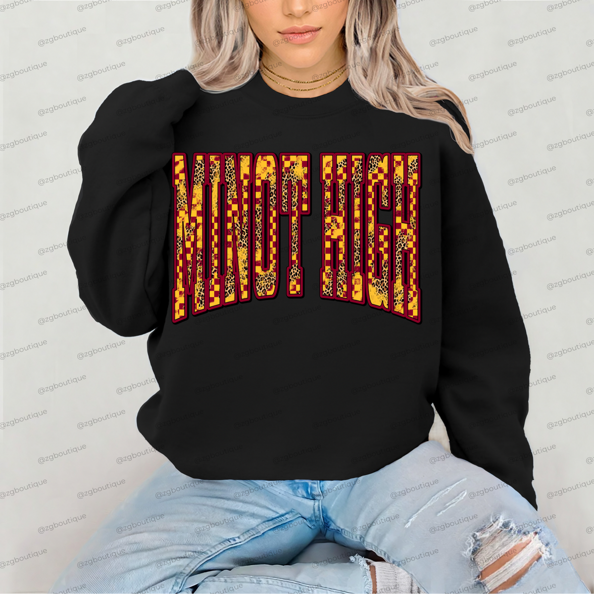 Leopard Print Team Crewnecks
