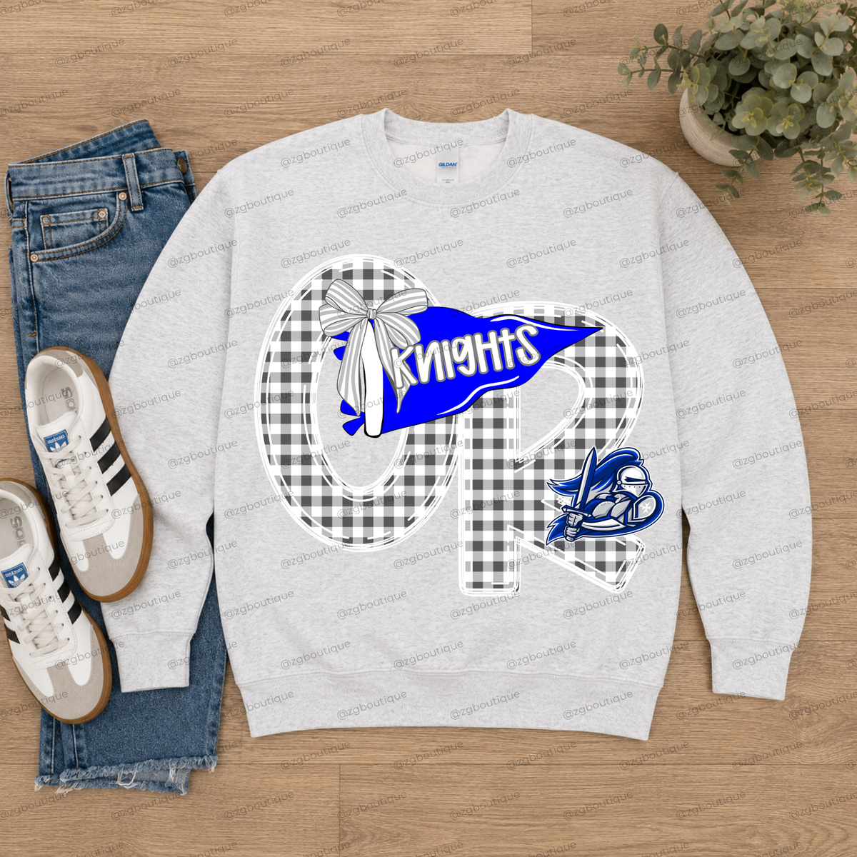 Plaid Team Crewneck