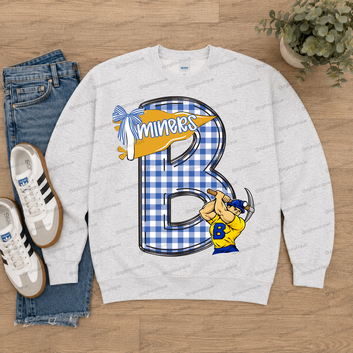 Plaid Team Crewneck