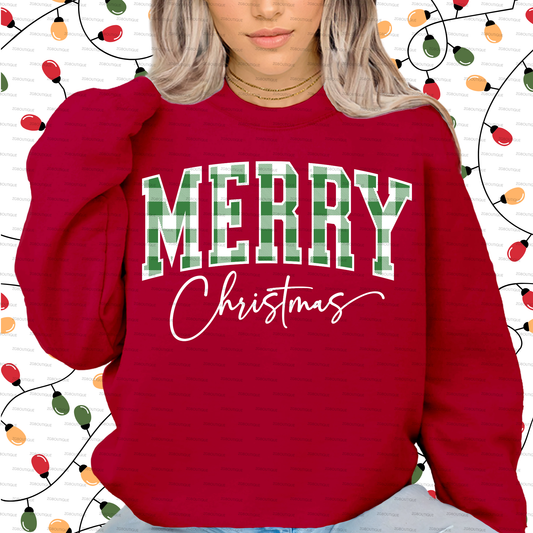 Red and Green Merry Christmas Crewneck *PRE ORDER Until DEC. 5th 2025*