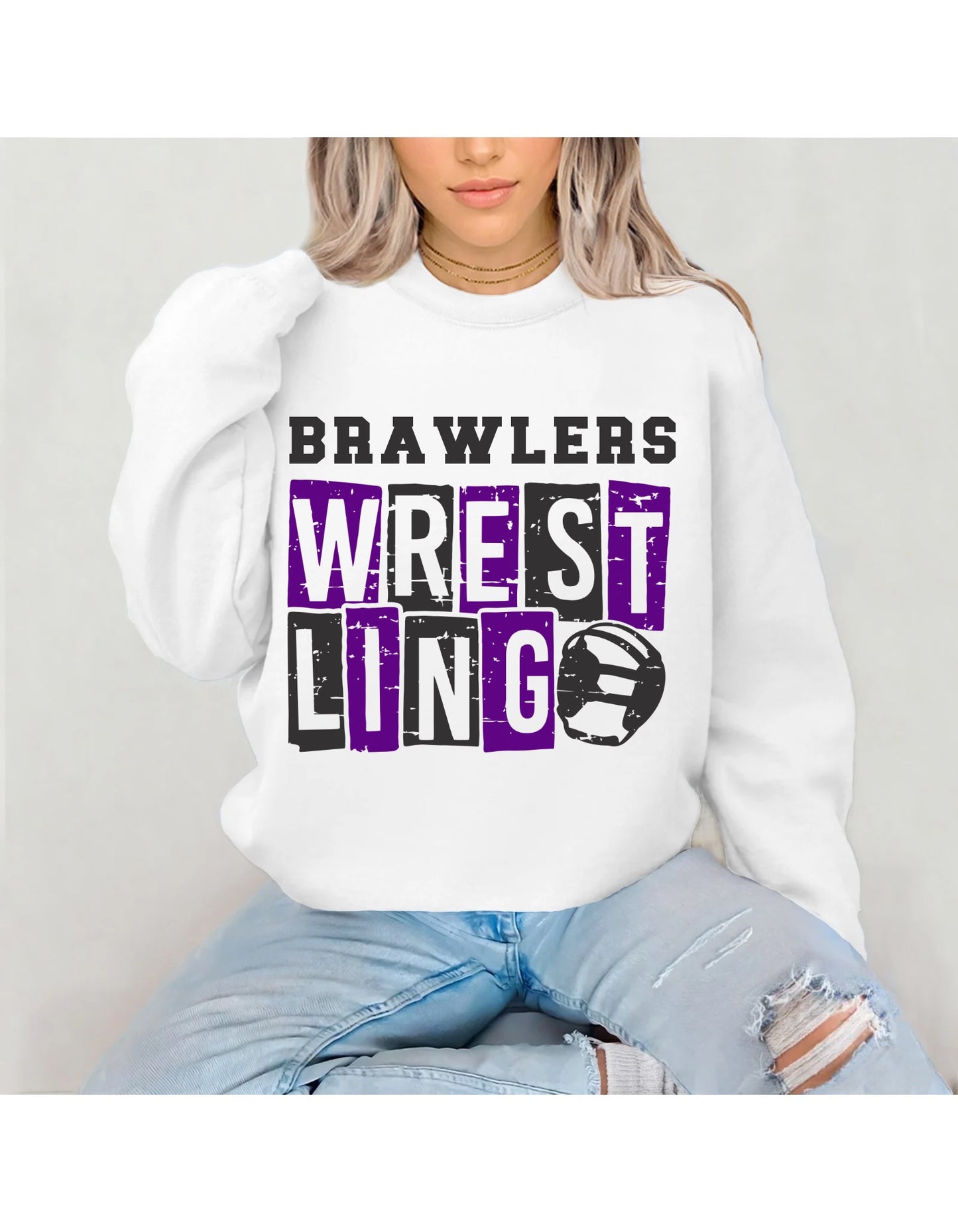 Bottineau Brawlers Westling Crewnecks